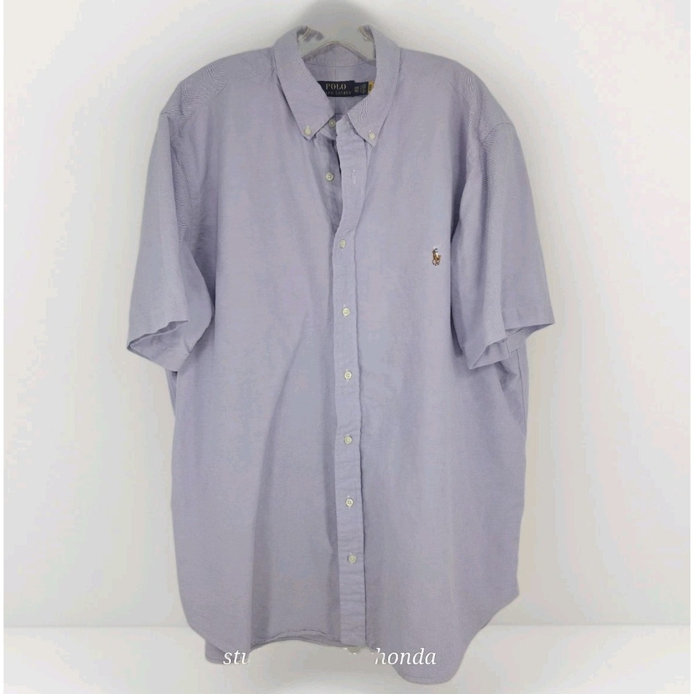 Polo Ralph Lauren Light Purple Short Sleeve Button Down Shirt Mens Sz 2X - EUC
